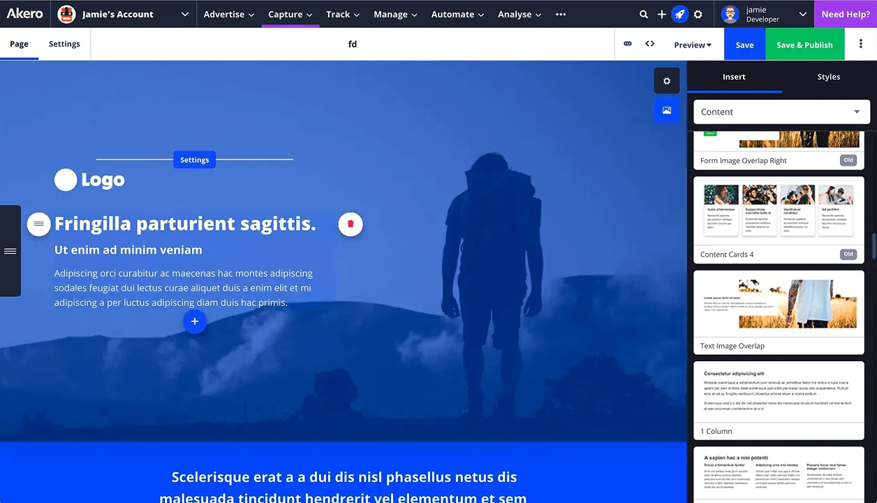 Landing page builder