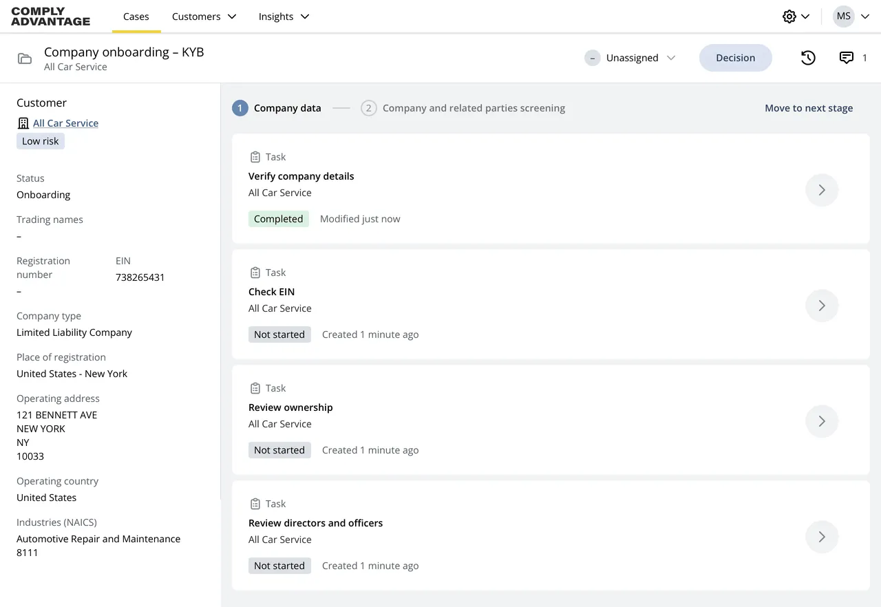 Case list with editing filters UI displaying a list of cases in a table, with a popover for editing the current filters