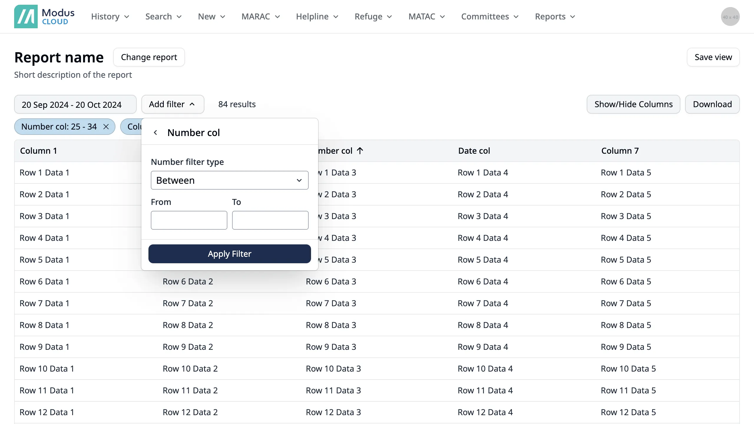 Popover displaying a filter being added, on level 2 Popover displaying a filter being added, on level 2