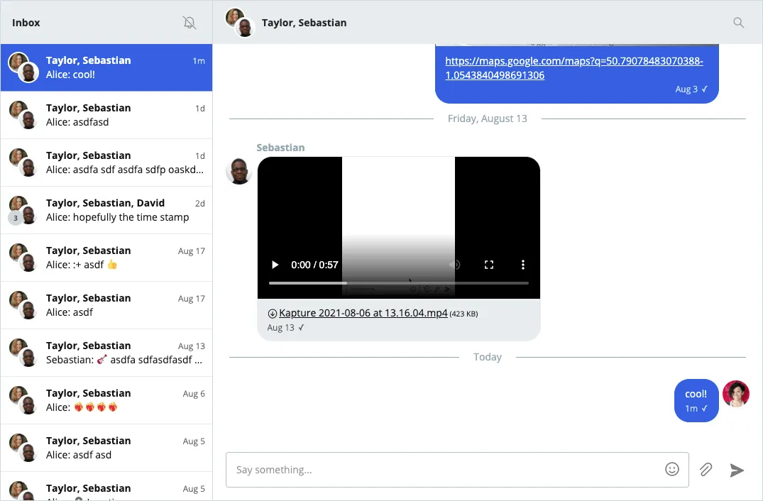 A chat UI with a new default theme